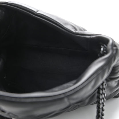 Saint Laurent Lambskin Quilted Small Loulou Puffer Monogram Chain Satchel Black 5 of 10
