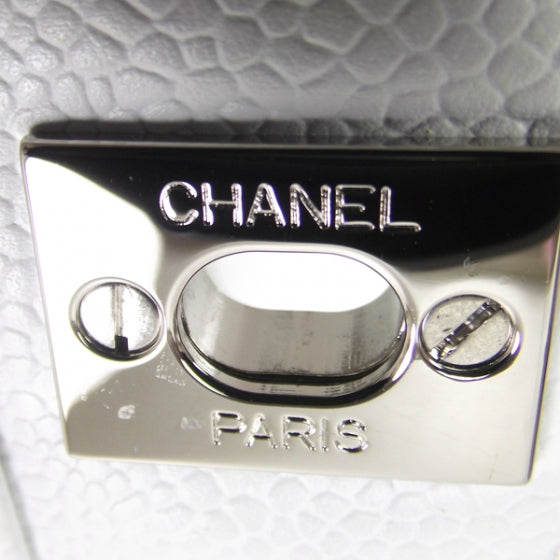 Chanel Caviar Quilted Medium Double Flap White 7 of 11