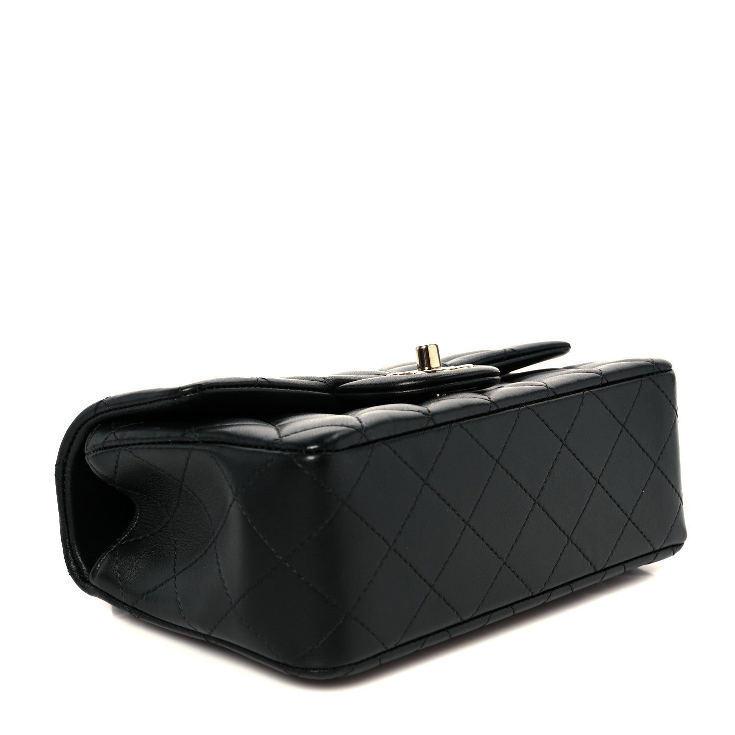 Chanel Lambskin Quilted Mini Top Handle Rectangular Flap Black 4 of 12