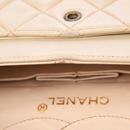 Chanel Lambskin Quilted Medium Double Flap Beige 12 of 18