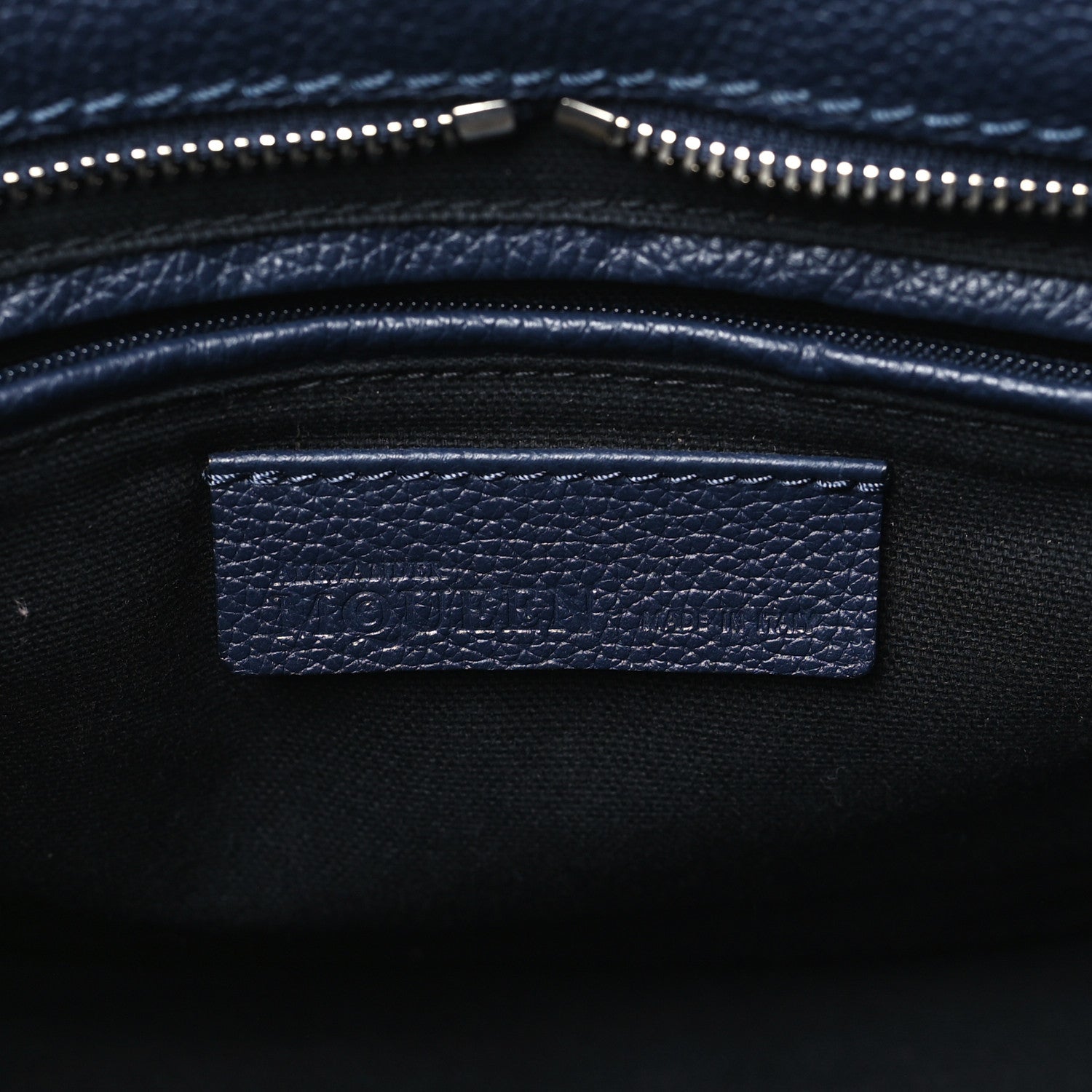 Alexander McQueen Pebbled Calfskin Small Skull Padlock Zip Around Tote Navy 6 of 11
