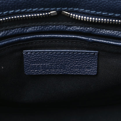 Alexander McQueen Pebbled Calfskin Small Skull Padlock Zip Around Tote Navy 6 of 11