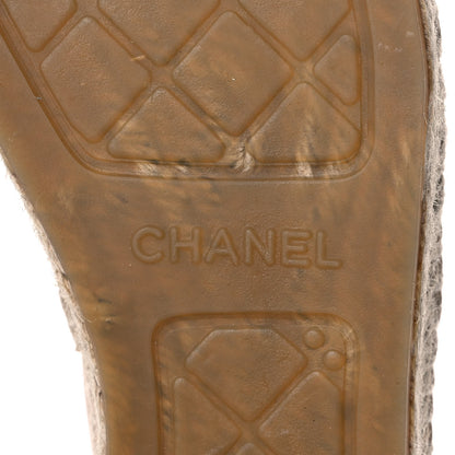 Chanel Lambskin CC Espadrilles 39 Beige Black 6 of 8
