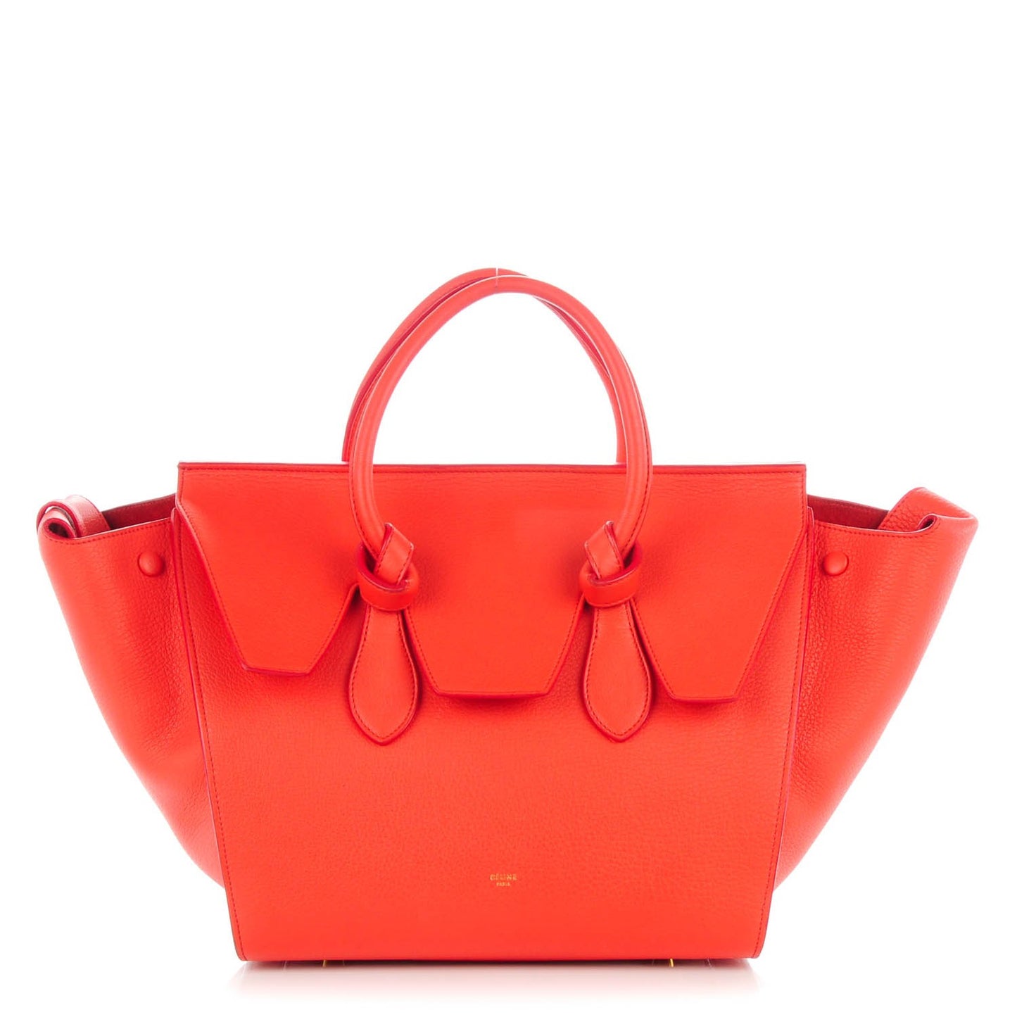 Crisped Calfskin Small Tie Knot Tote Vermillion