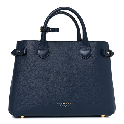 Burberry Derby Calfskin House Check Medium Banner Tote Ink Blue 1 of 10