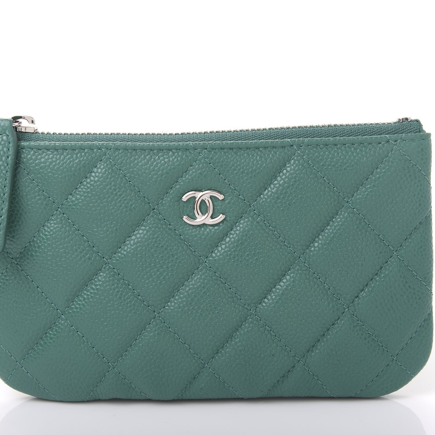 Chanel Caviar Quilted Small Cosmetic Case Green 10 of 11