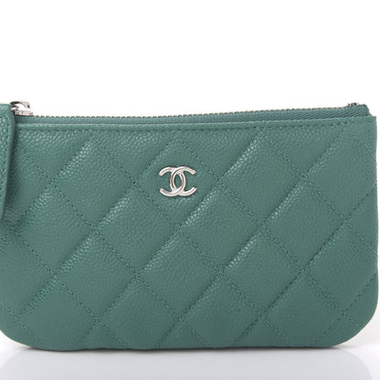 Chanel Caviar Quilted Small Cosmetic Case Green 10 of 11