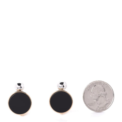 Christian Dior Resin Clip On Earrings Black Gold Silver 2 of 5