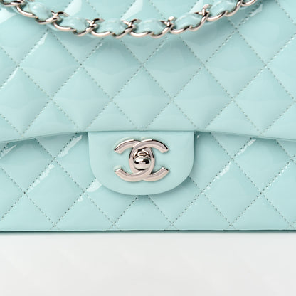 Chanel Patent Calfskin Quilted Medium Double Flap Light Green 10 of 11
