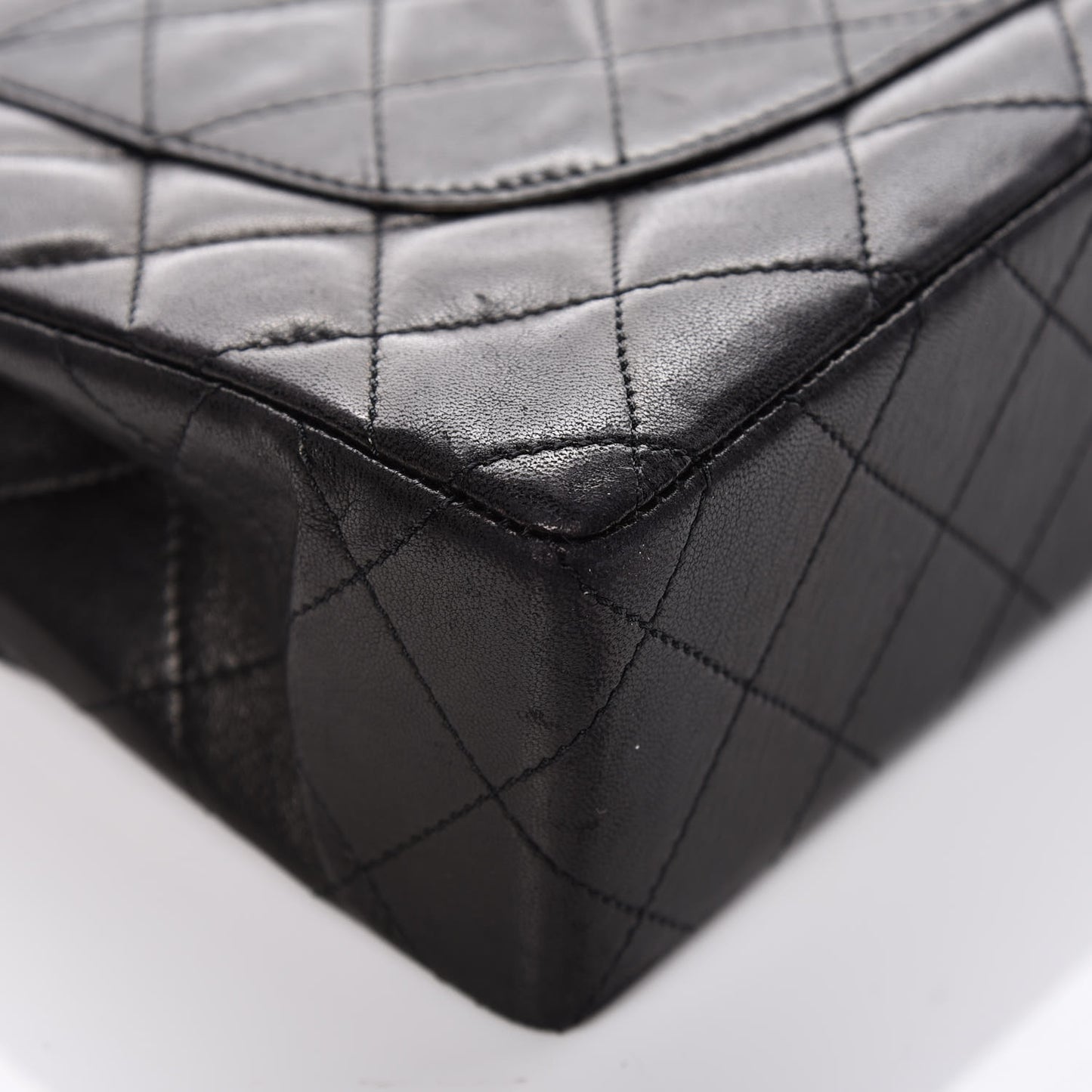 Lambskin Quilted Medium Double Flap Black