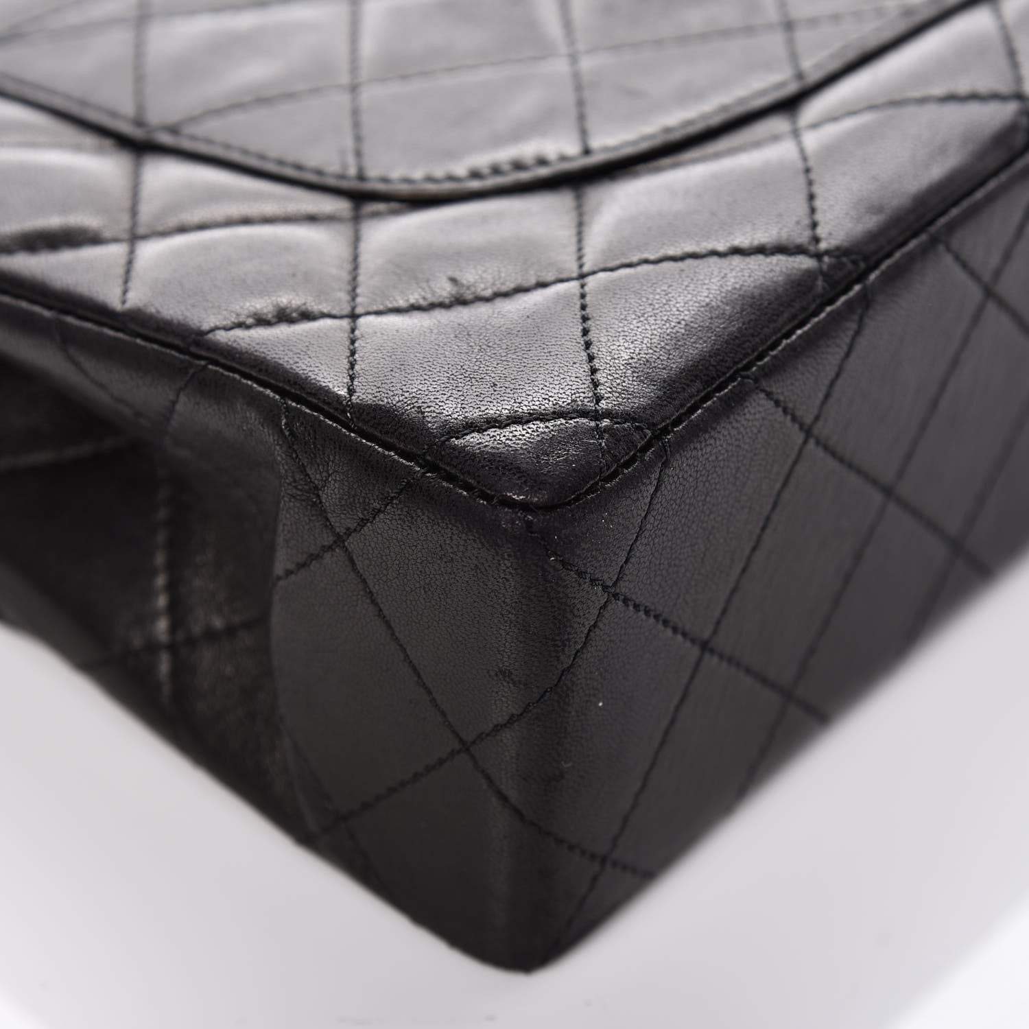 Chanel Lambskin Quilted Medium Double Flap Black 16 of 19