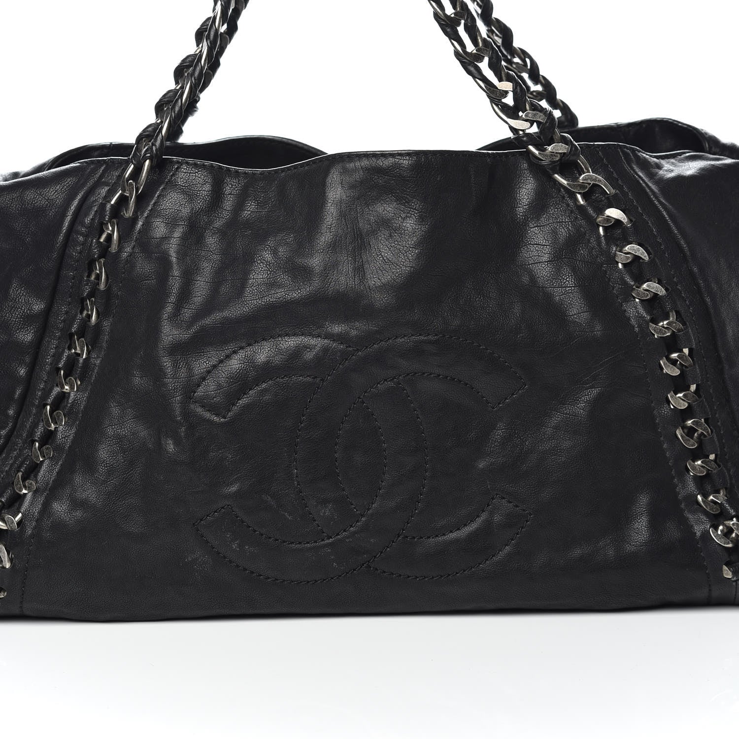 Chanel Calfskin East West Modern Chain Tote Black 10 of 10