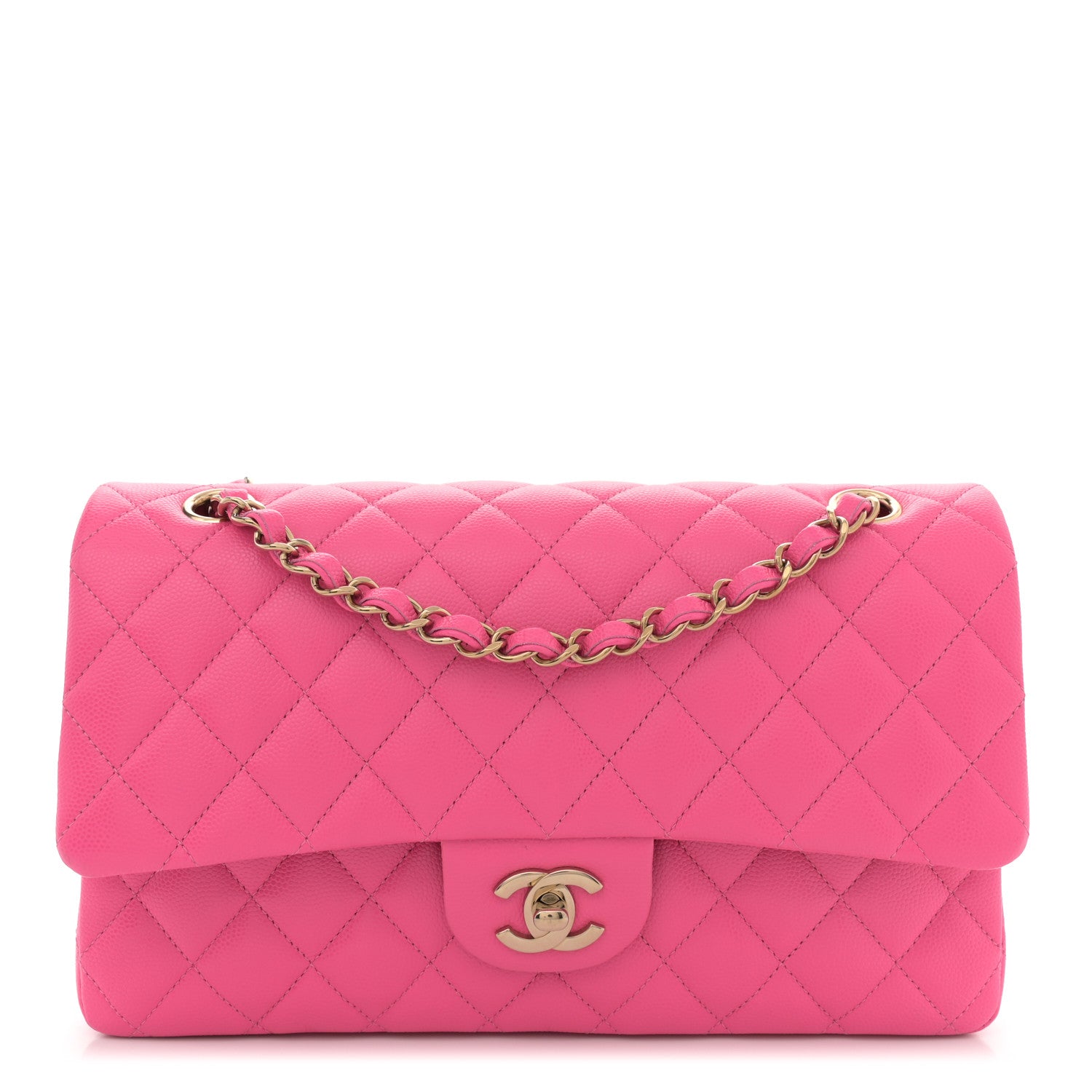 Chanel Caviar Quilted Medium Double Flap Pink 1 of 11