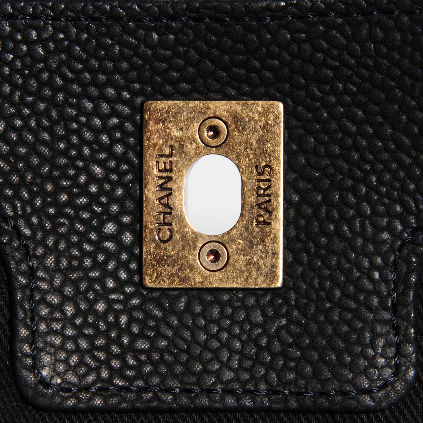 Iridescent Caviar Chic Quilt Tote Black