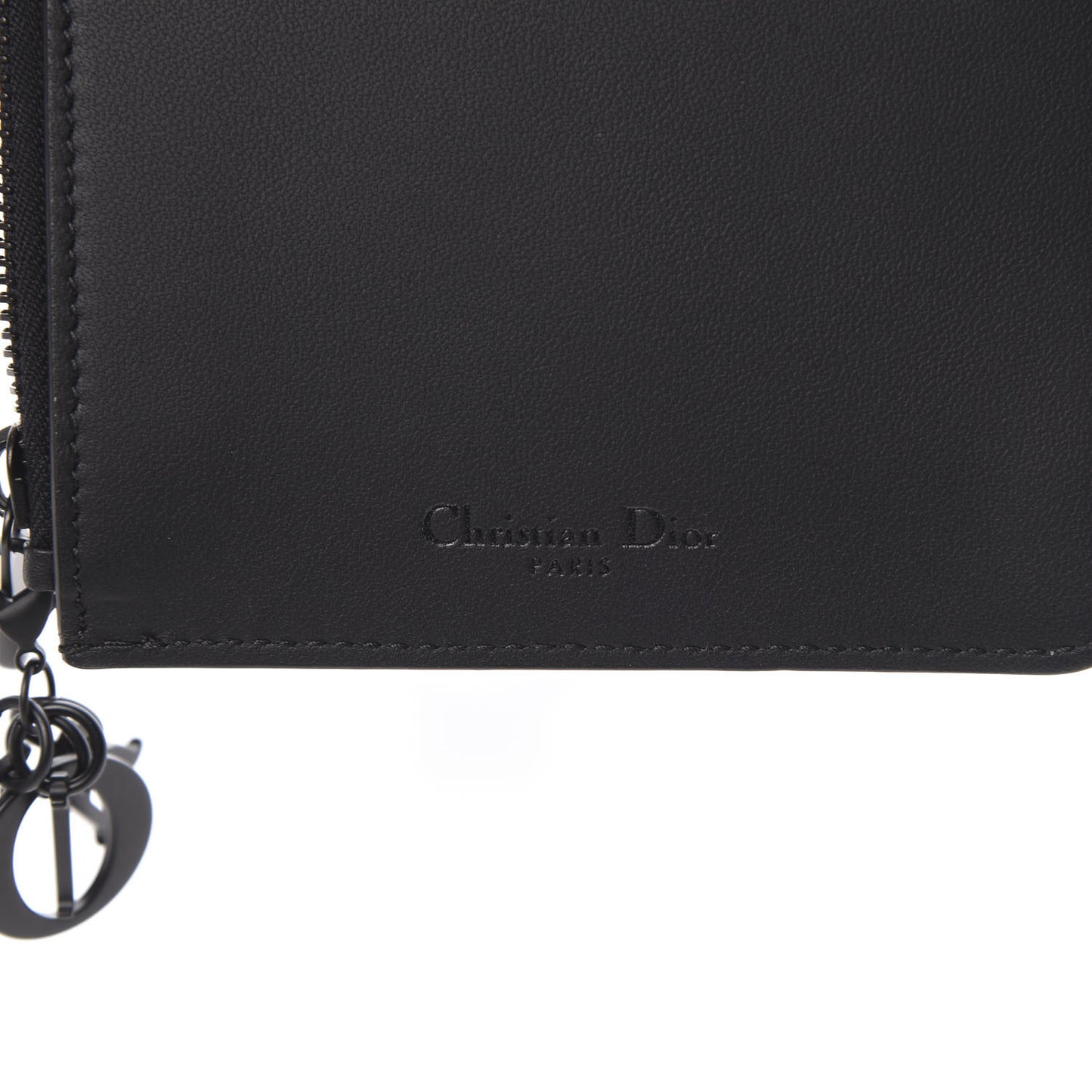 Ultra Matte Calfskin Cannage Large Lady Dior Zip Wallet Black