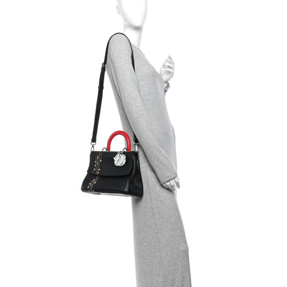 Christian Dior Smooth Calfskin Small Tri-Color Be Dior Flap Black Red Light Blue 2 of 14