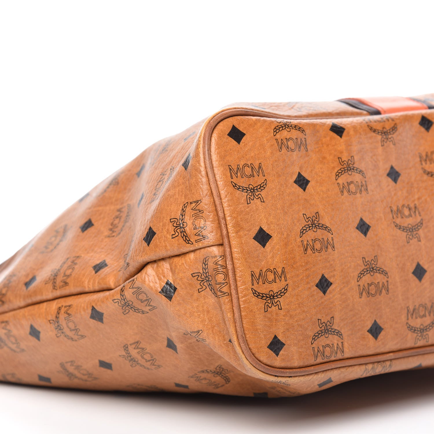 MCM Visetos Rudic Shopper Tote Cognac Orange 6 of 9