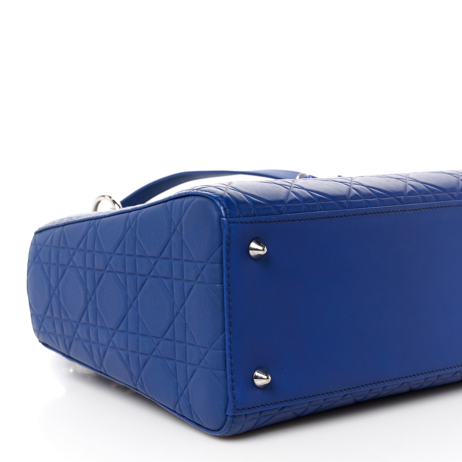 Christian Dior Ultra Matte Calfskin Embossed Cannage Medium Lady Dior Blue 9 of 11