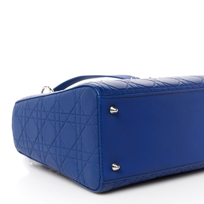 Christian Dior Ultra Matte Calfskin Embossed Cannage Medium Lady Dior Blue 9 of 11