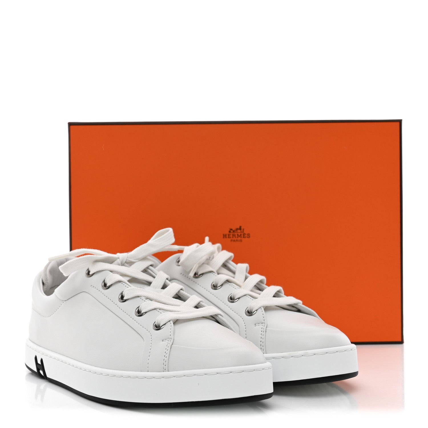 Hermes Calfskin Suede Goatskin Mens Kid Sneakers 37 White 9 of 9