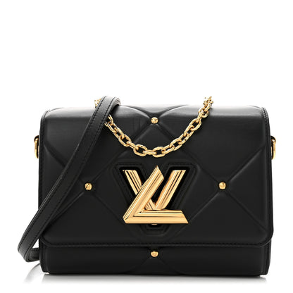 Louis Vuitton Lambskin Quilted Twist MM Black 1 of 10