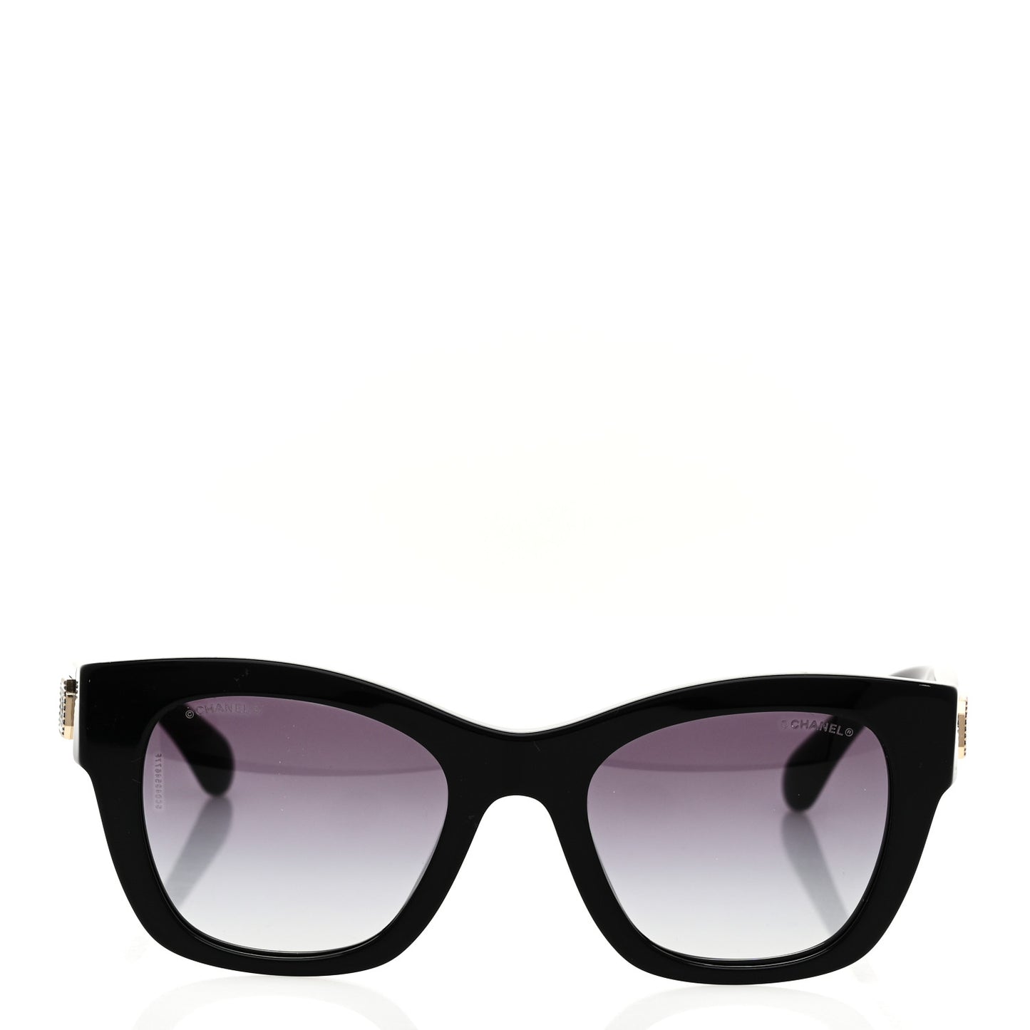 Acetate Square CC Heart Sunglasses 5478-A Black