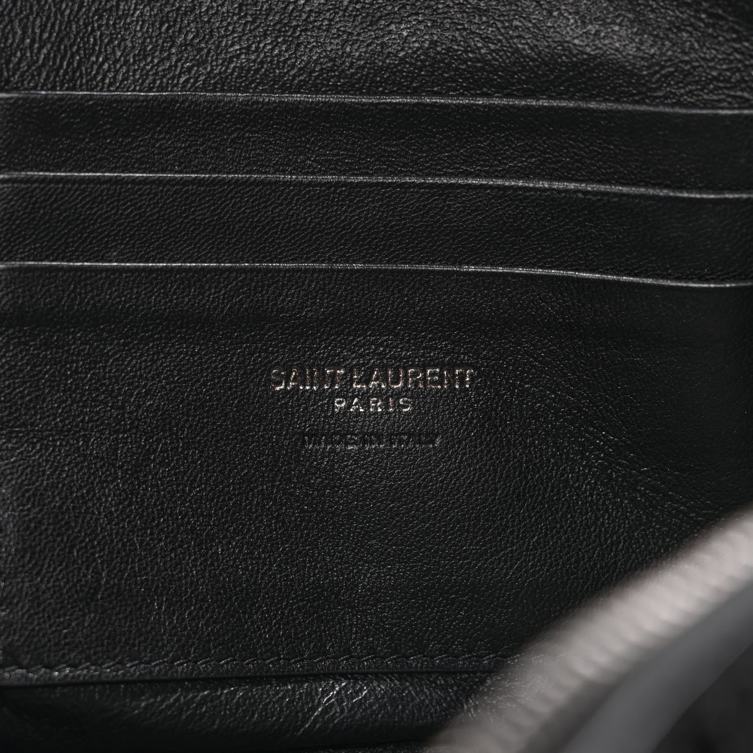 Saint Laurent Calfskin Crocodile Embossed Monogram Mini Lou Camera Bag Black 6 of 8