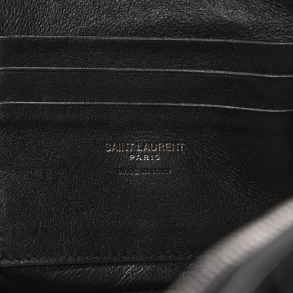 Saint Laurent Calfskin Crocodile Embossed Monogram Mini Lou Camera Bag Black 6 of 8