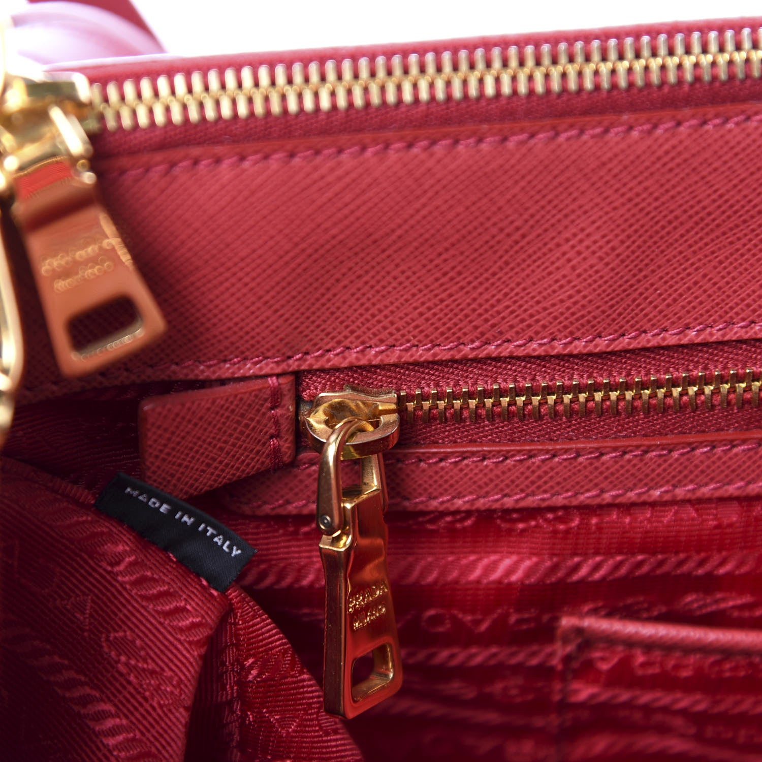 Prada Saffiano Medium Galleria Double Zip Tote Fuoco 10 of 11