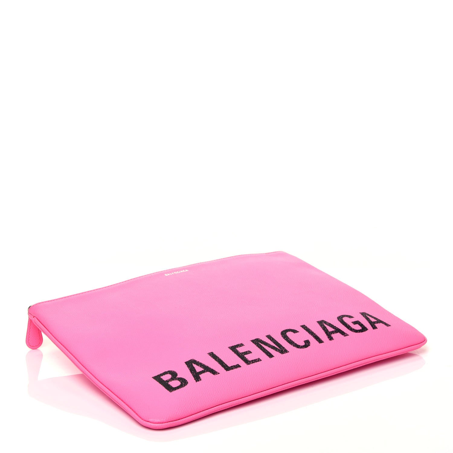 Balenciaga Calfskin Logo Large Zip Pouch Acid Pink 3 of 7