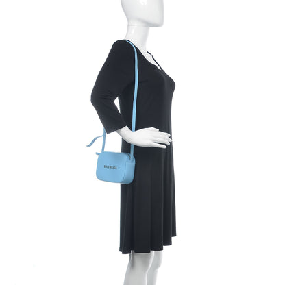 Balenciaga Calfskin XS Everyday Camera Bag Baby Blue Black 2 of 12