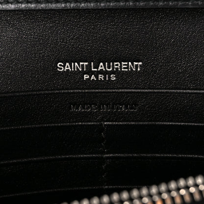 Saint Laurent Glazed Calfskin Cassandre Wallet On Chain WOC Black 6 of 10