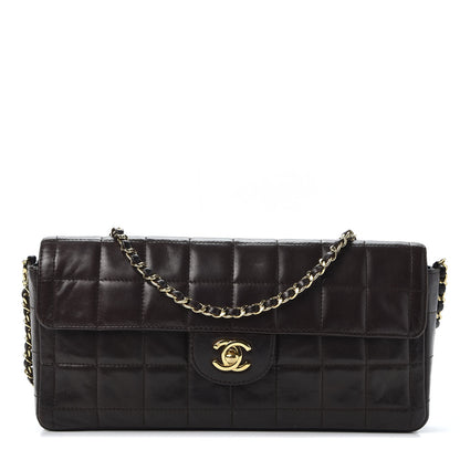 Chanel Lambskin East West Chocolate Bar Flap Dark Brown 2 of 20