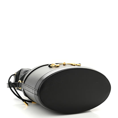 Gucci Azalea Sakai Calfskin Horsebit 1955 Drawstring Bucket Bag Black 4 of 10