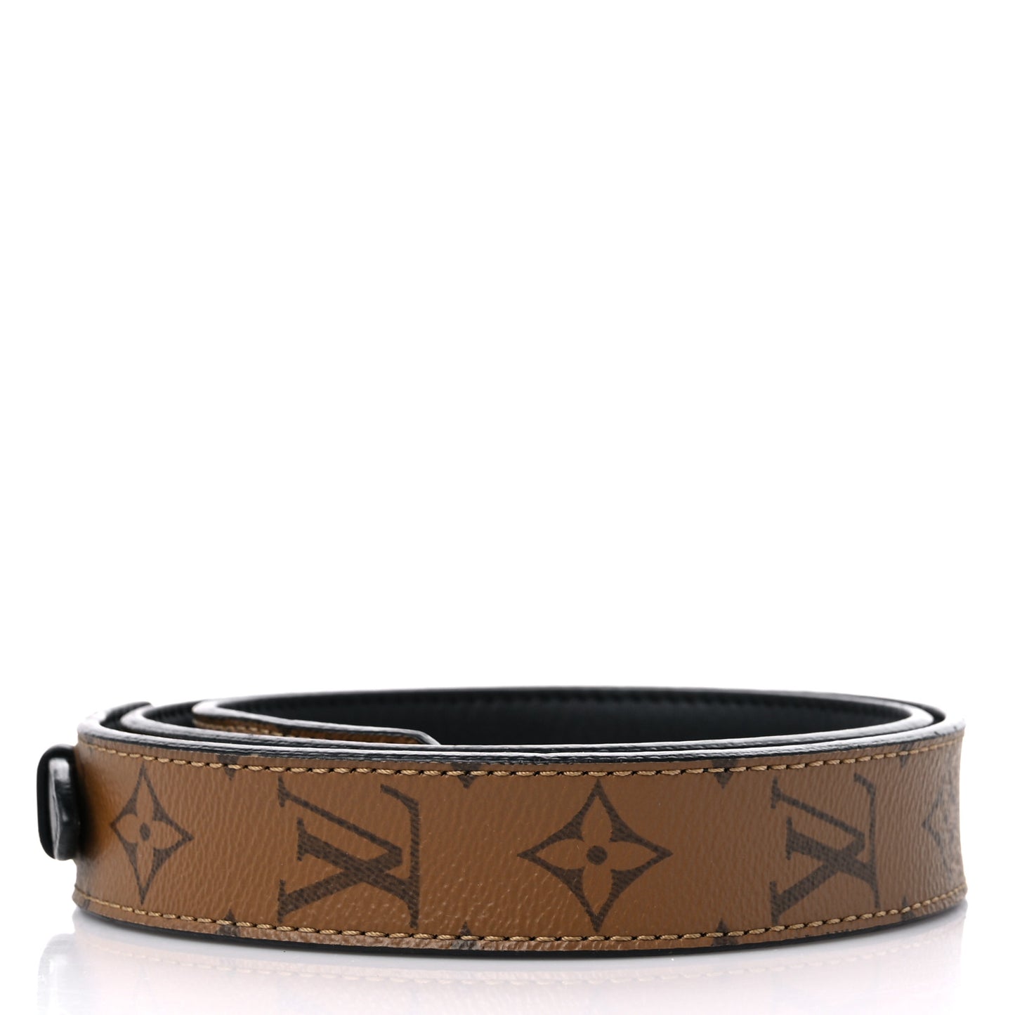 Reverse Monogram Bandouliere Shoulder Strap XL Black