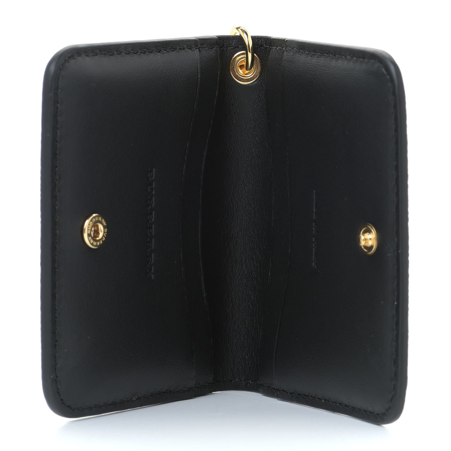 Burberry Soft Grain Calfskin Haymarket Check Camberwell Card Case Black 5 of 10