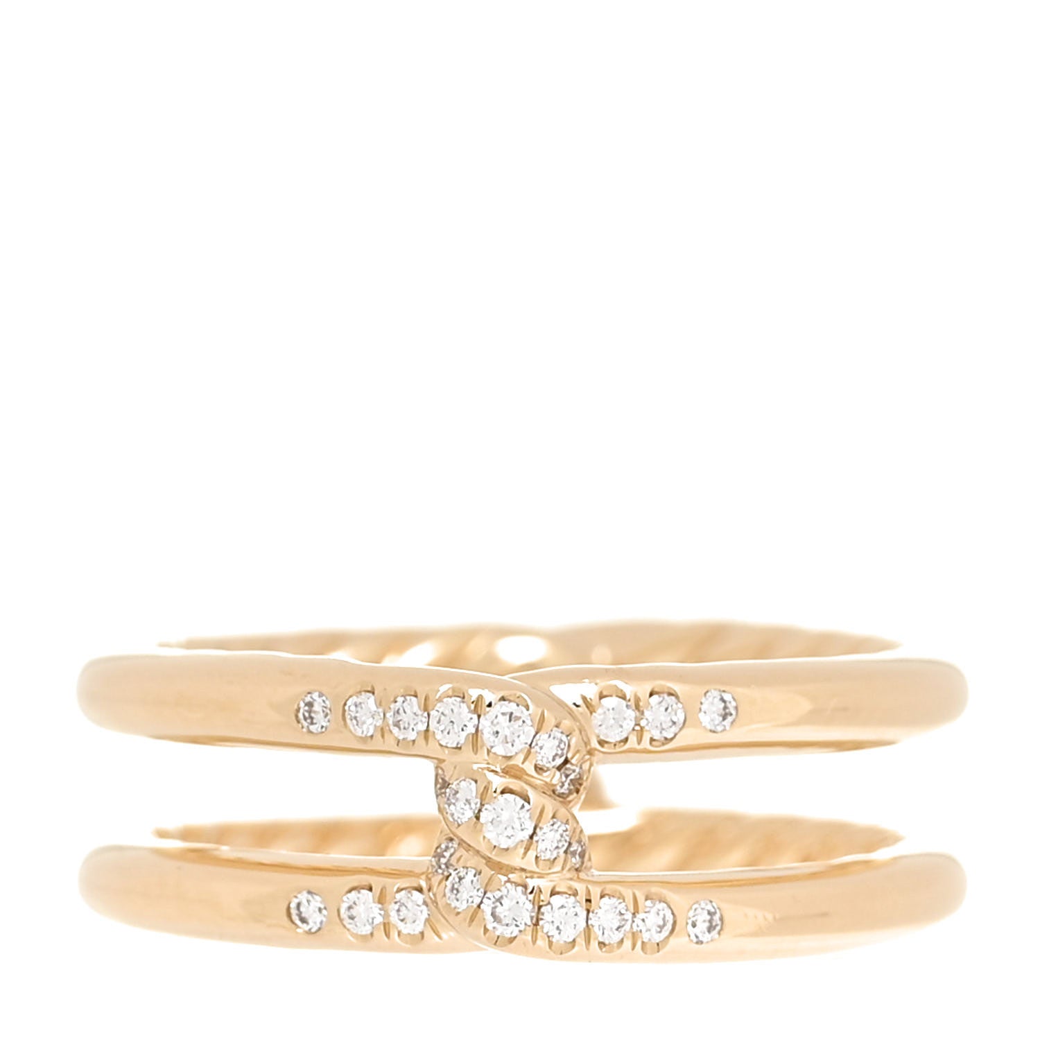 David Yurman 18K Yellow Gold Diamond 6.5mm Continuance Band Ring 52 6 1 of 4