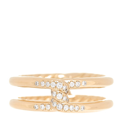 David Yurman 18K Yellow Gold Diamond 6.5mm Continuance Band Ring 52 6 1 of 4