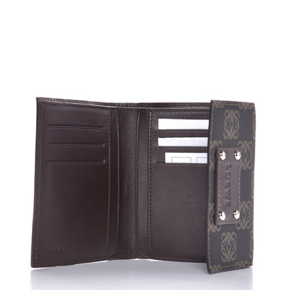 Loewe Coated Canvas Cowhide Anagram Logo Trifold Wallet Dark Brown 5 of 8