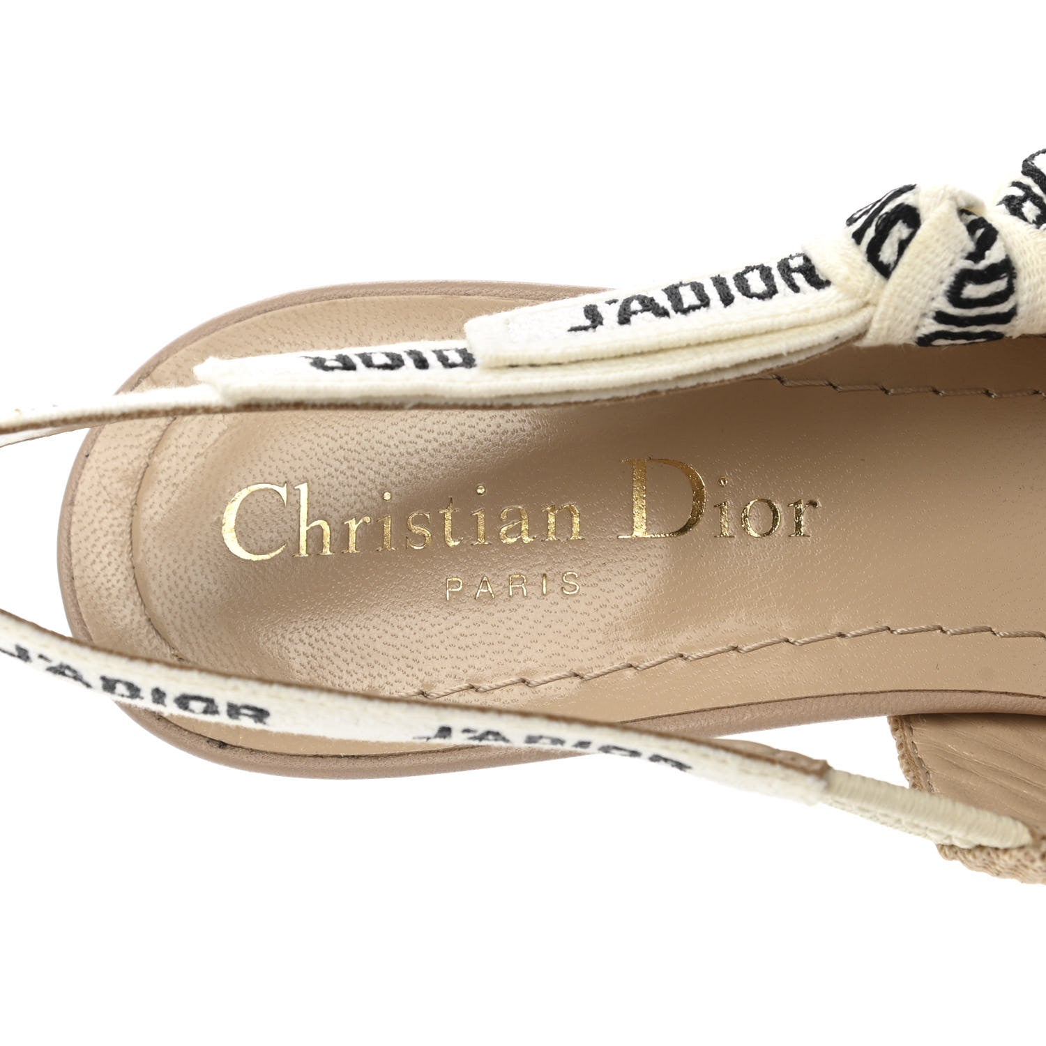 Christian Dior Technical Canvas Ribbon J Adior Slingback 65mm Pumps 36.5 Powder Nude 7 of 9