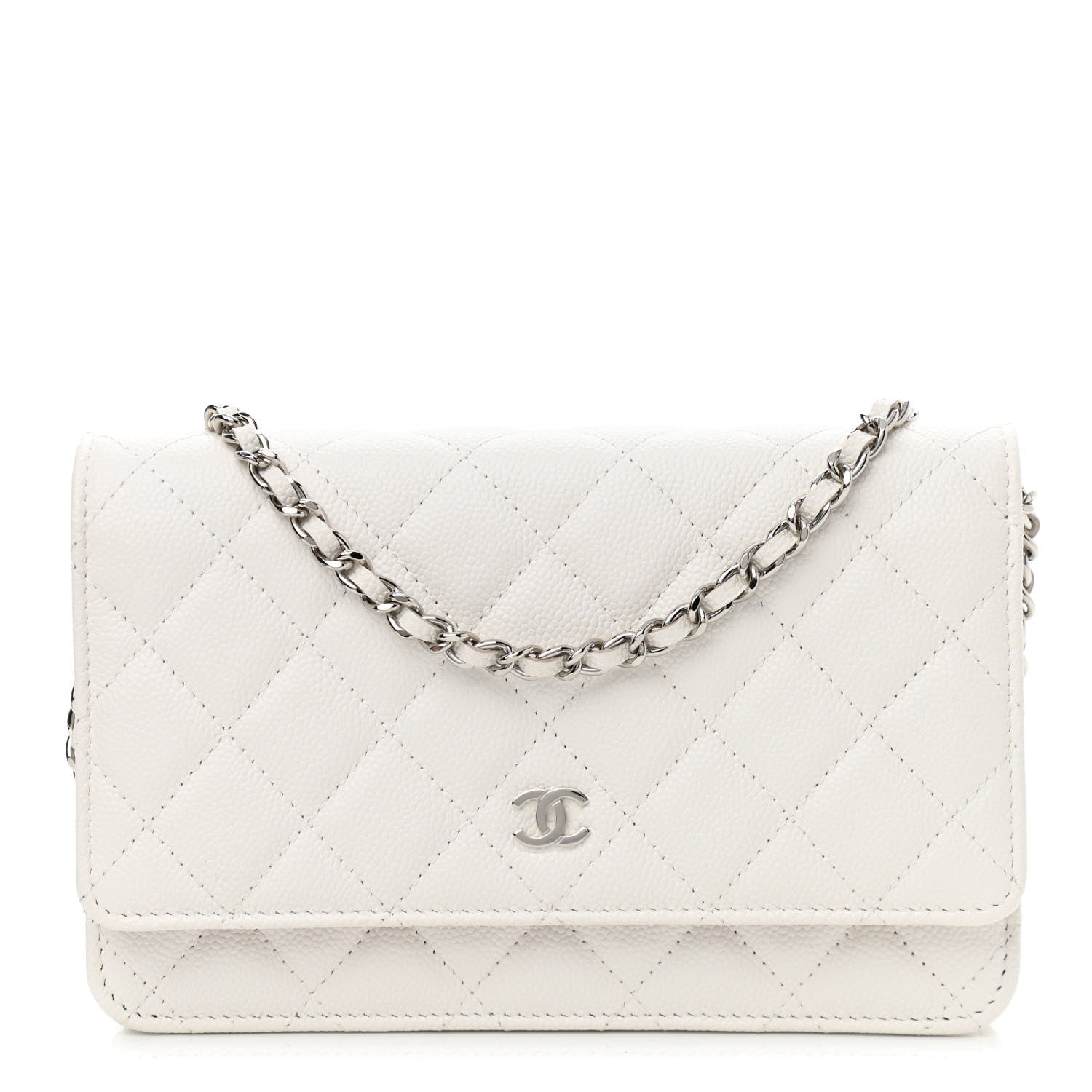 Chanel Caviar Quilted Wallet On Chain WOC White 1 of 12