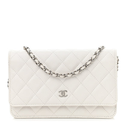 Chanel Caviar Quilted Wallet On Chain WOC White 1 of 12