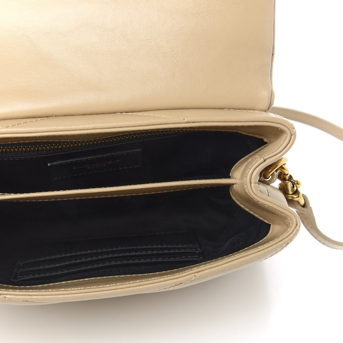 Calfskin Y Quilted Monogram Toy Loulou Crossbody Bag Dark Beige