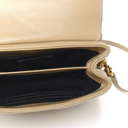 Saint Laurent Calfskin Y Quilted Monogram Toy Loulou Crossbody Bag Dark Beige 5 of 11