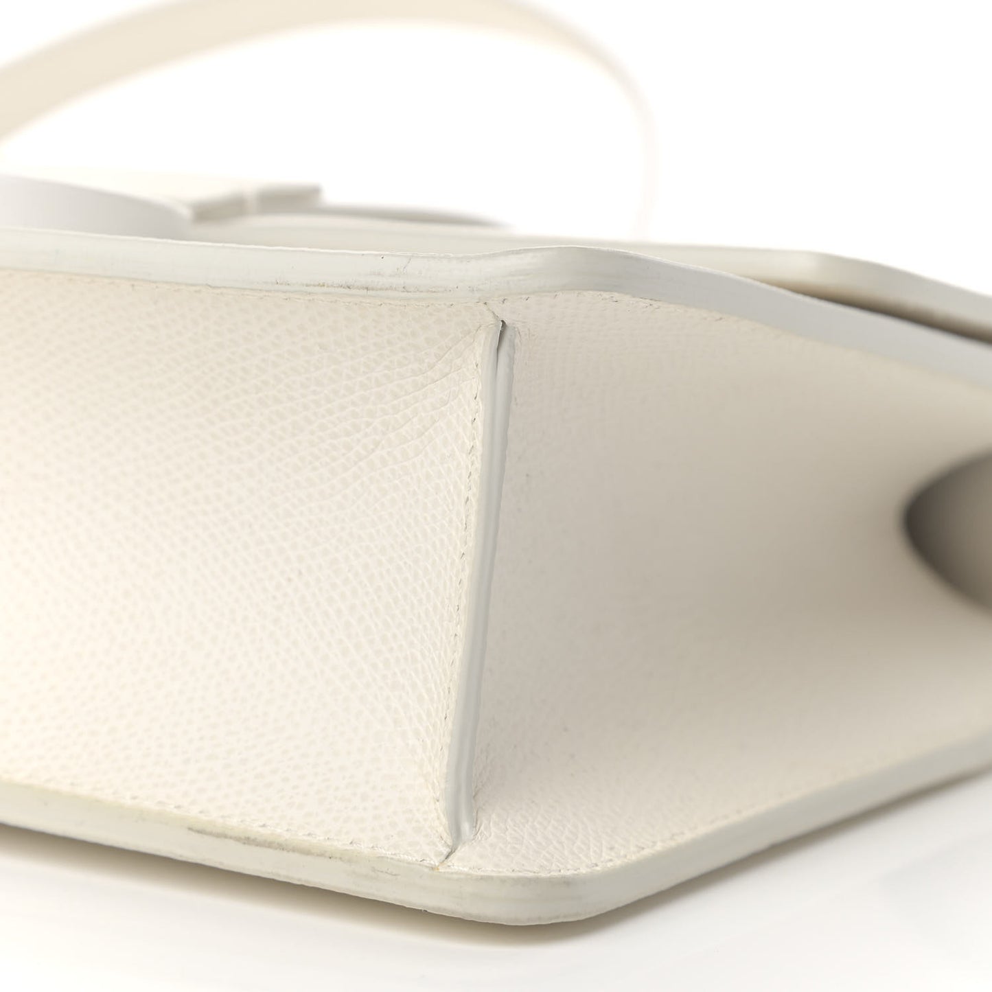 Ultra Matte Grained Calfskin 30 Montaigne Flap Bag White