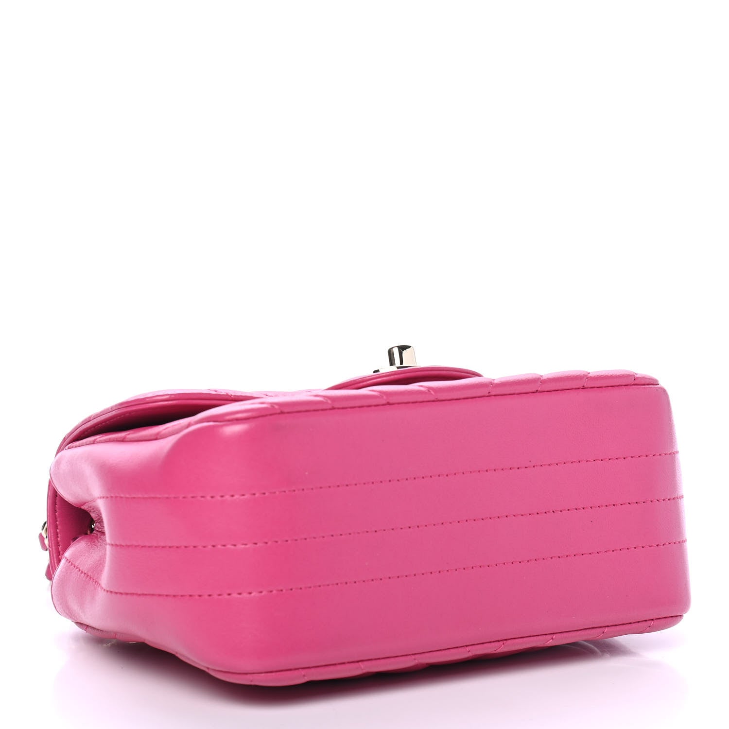 Chanel Lambskin Chevron Quilted Mini Square Flap Fuchsia 3 of 4