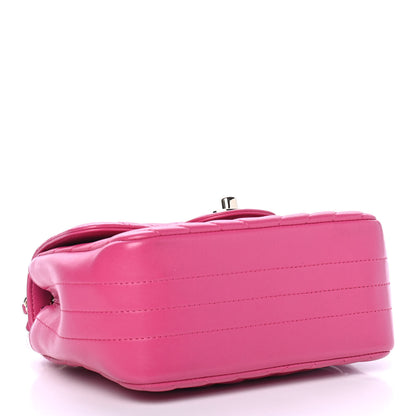 Chanel Lambskin Chevron Quilted Mini Square Flap Fuchsia 3 of 4