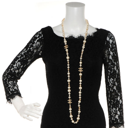 Chanel Irregular Pearl Classic CC Long Necklace Gold 2 of 5