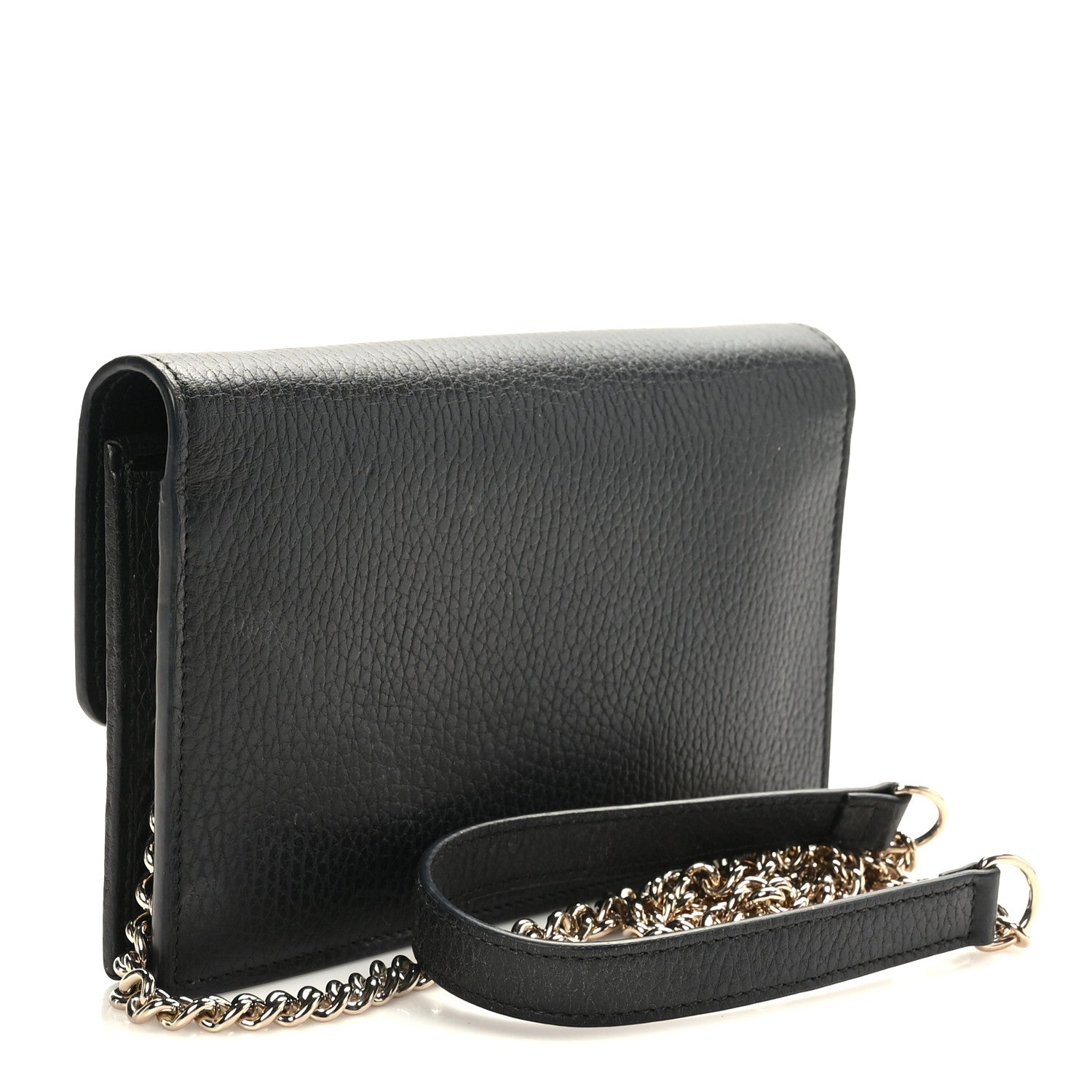 Gucci Dollar Calfskin Interlocking G Chain Wallet Black 3 of 8
