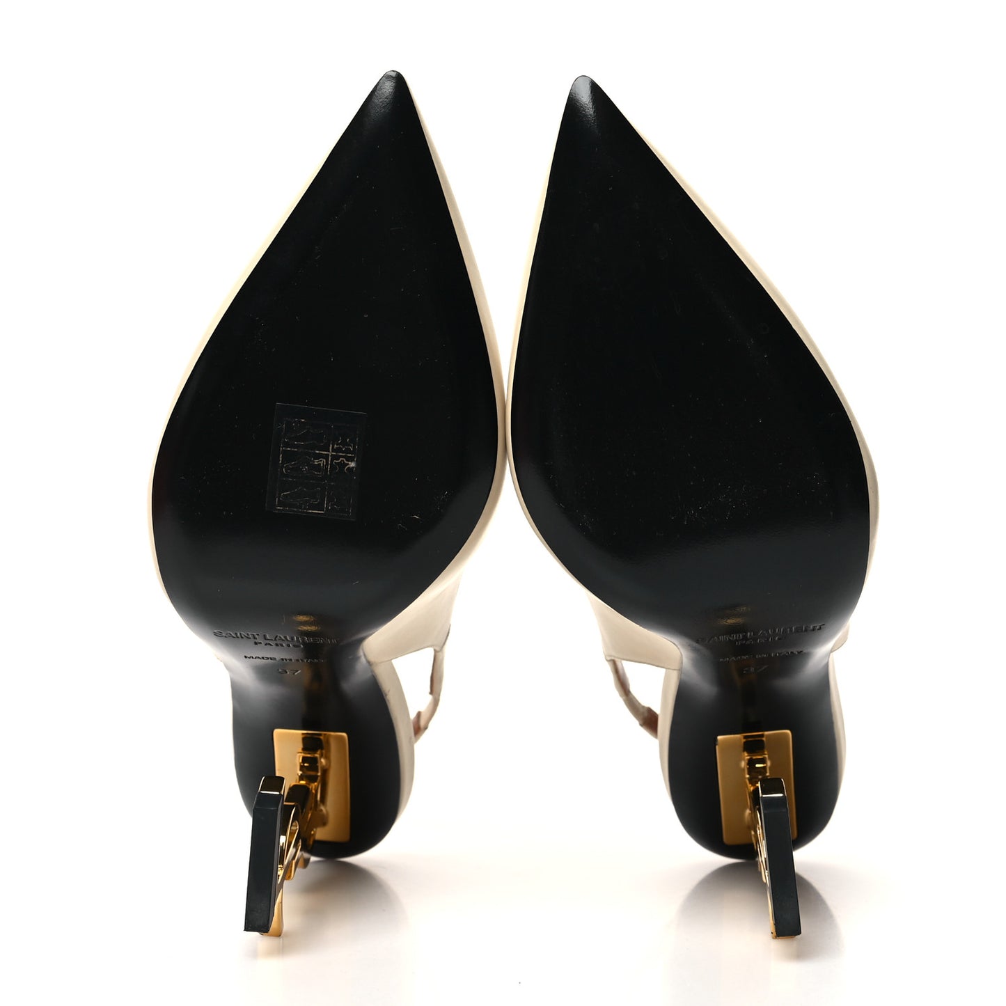Calfskin Opyum 110 Slingback Pumps 37 Real Beige